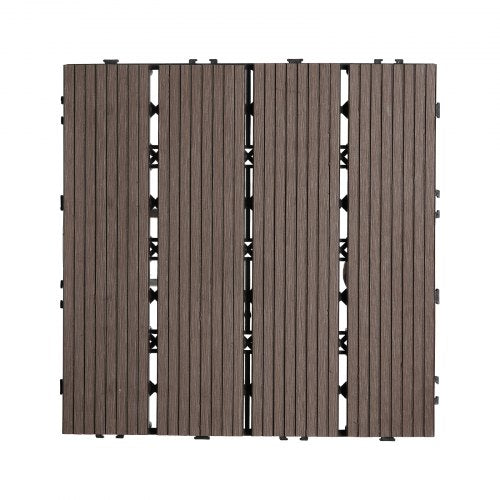 Interlocking Deck Tiles Plastic Wood 27 Pack12x12 27 sq ft Waterproof