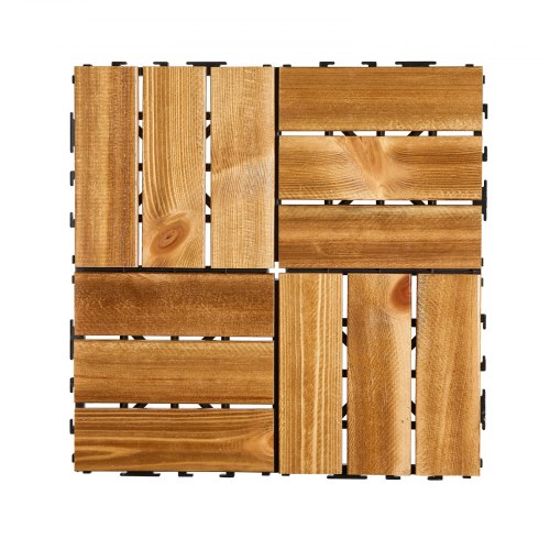 Interlocking Deck Tiles Solid Wood 10 Pack12x12 Waterproof Camphor Pine