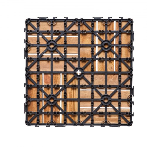 Interlocking Deck Tiles Solid Wood 10 Pack12x12 Waterproof Camphor Pine