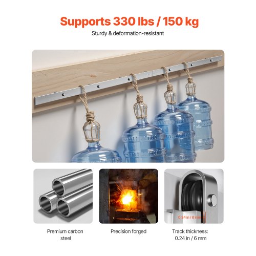 8FT Sliding Barn Door Hardware Kit 330 LBS Weight Capacity Compatible with 42