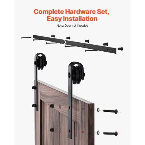 5FT Sliding Barn Door Hardware Kit 330 LBS Weight Capacity Compatible with 30