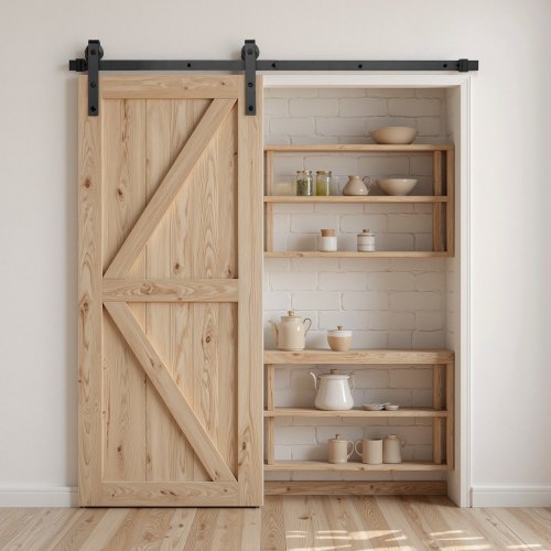 5FT Sliding Barn Door Hardware Kit 330 LBS Weight Capacity Compatible with 30