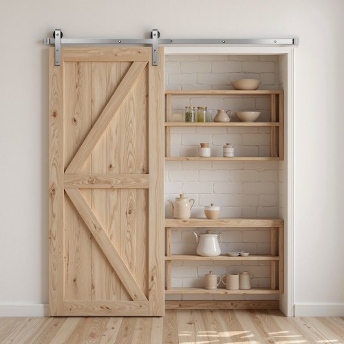 66FT Sliding Barn Door Hardware Kit 330 LBS Weight Capacity Compatible