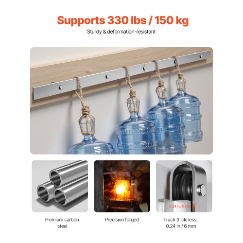 5FT Sliding Barn Door Hardware Kit 330 LBS Weight Capacity Compatible with 30