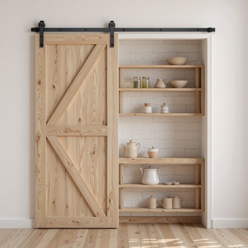 66FT Sliding Barn Door Hardware Kit 330 LBS Weight Capacity Compatible