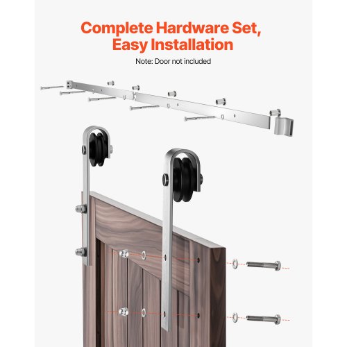 6FT Sliding Barn Door Hardware Kit 330 LBS Weight Capacity Compatible with 36