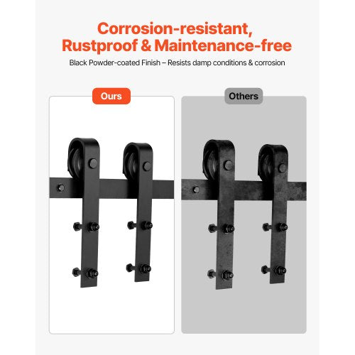 10FT Sliding Barn Door Hardware Kit 330 LBS Weight Capacity Compatible
