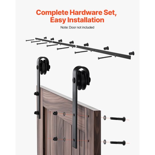 10FT Sliding Barn Door Hardware Kit 330 LBS Weight Capacity Compatible