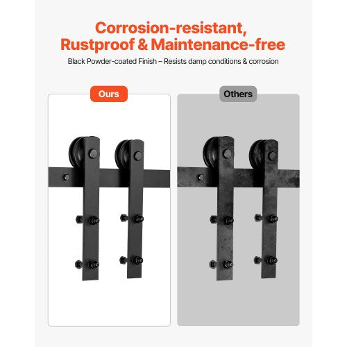 10FT Sliding Barn Door Hardware Kit 330 LBS Weight Capacity Compatible