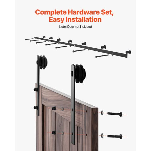 10FT Sliding Barn Door Hardware Kit 330 LBS Weight Capacity Compatible