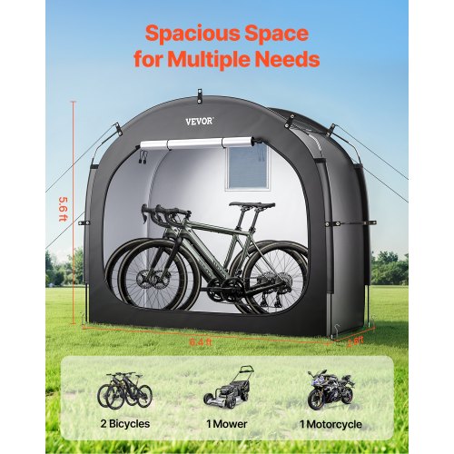 Bike Storage Tent 1 to 2 Bikes Outdoor Spacious Bike Storage Tent