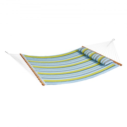 Double Quilted Fabric Hammock 12 FT Double Hammock with Hardwood Spreader