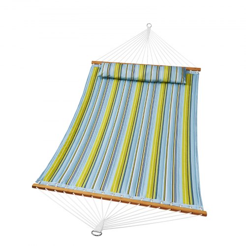 Double Quilted Fabric Hammock 12 FT Double Hammock with Hardwood Spreader