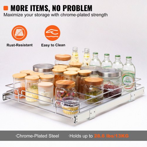 185Wx21Dx35H Pull Out Cabinet Organizer Heavy Duty Slide Out Pantry