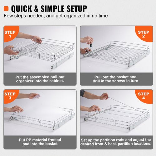 215Wx21Dx35H Pull Out Cabinet Organizer Heavy Duty Slide Out Pantry