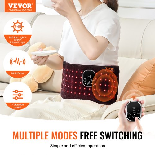 Red Light Therapy for Waist 660nm 850nm Red Light Therapy Wrap Belt with Timer