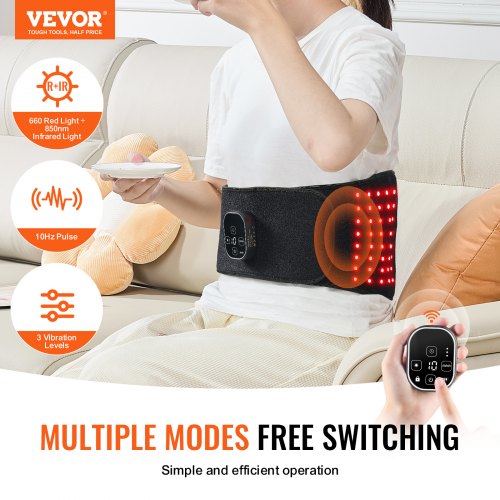 Red Light Therapy Belt for Waist 660nm 850nm Red Light Therapy Pad with Timer