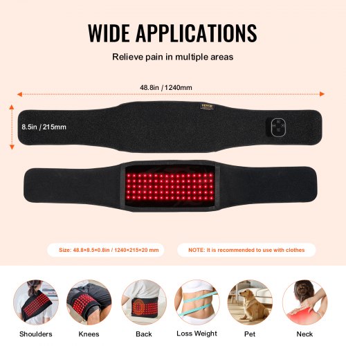 Red Light Therapy Belt for Waist Shoulder 660850nm Light Therapy Device – 20 MM