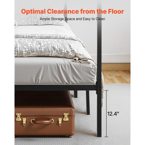 Full Size Canopy Bed Frame Metal With Four Posters Design Heavy Duty Steel