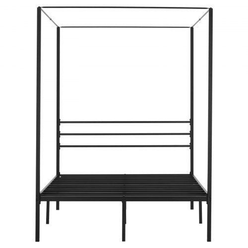 Full Size Canopy Bed Frame Metal With Four Posters Design Heavy Duty Steel