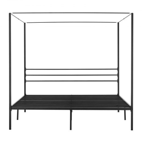 King Size Canopy Bed Frame Metal With Four Posters Design Heavy Duty Steel