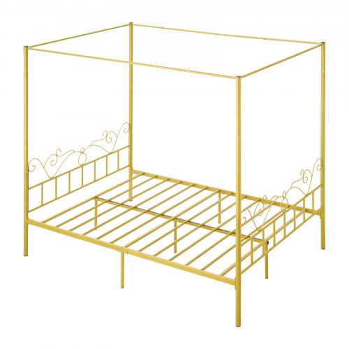 Queen Size Canopy Bed Frame Metal With Minimalist Headboard Four Posters