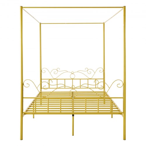 Queen Size Canopy Bed Frame Metal With Minimalist Headboard Four Posters