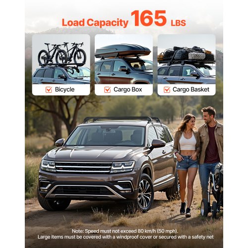 Roof Rack Cross Bars Universal Fit for Naked Roofs Without Raised