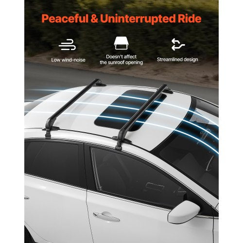 Roof Rack Cross Bars Universal Fit for Naked Roofs Without Raised