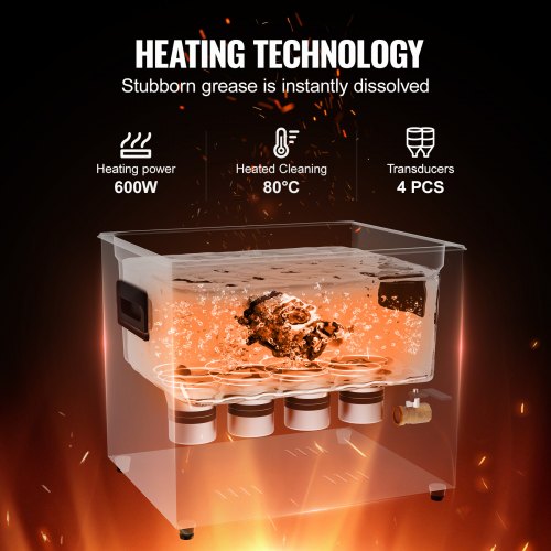 10L Ultra Sonic Cleaner 240W Digital Ultrasonic Cleaning Machine with Gentle