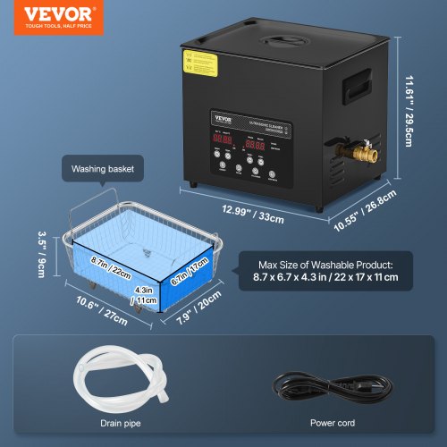 10L Ultra Sonic Cleaner 240W Digital Ultrasonic Cleaning Machine with Gentle