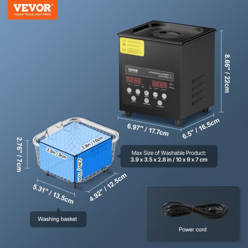 2L Ultra Sonic Cleaner 60W Digital Sonic Cleaning Machine with Gentle Mode