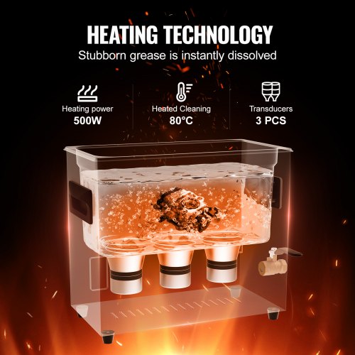 6L Ultra Sonic Cleaner 180W Digital Ultrasonic Cleaning Machine with Gentle