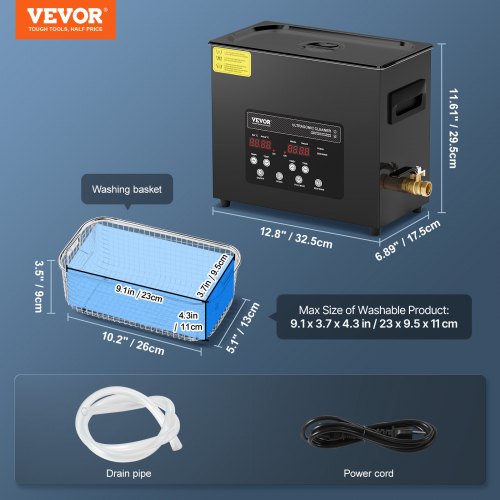 6L Ultra Sonic Cleaner 180W Digital Ultrasonic Cleaning Machine with Gentle