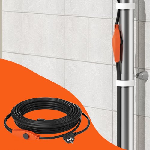 Pipe Heating Cable 60FT 7WFT Heat Tape for Pipes with Builtin Thermostat
