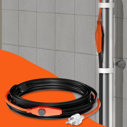 Pipe Heating Cable 24FT 7WFT Heat Tape for Pipes with Builtin Thermostat