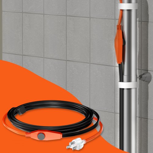 Pipe Heating Cable 3FT 7WFT Heat Tape for Pipes with Builtin Thermostat