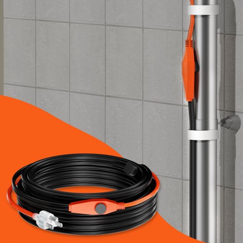 Pipe Heating Cable 80FT 7WFT Heat Tape for Pipes with Builtin Thermostat