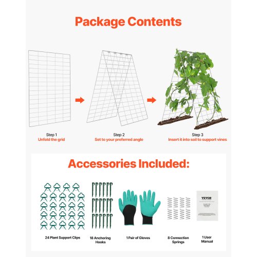 Cucumber Trellis for Climbing Plants 35 x 55 Foldable Cucumber Trellis