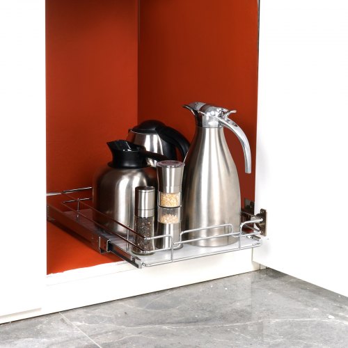 12.5"Wx16.5"Dx3.5"H Pull Out Cabinet Organizer Heavy Duty Slide Out Pantry