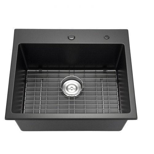 25 Inch Kitchen Sink Workstation Top Mount Granite Sinks Dropin Single Bowl