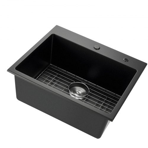 25 Inch Kitchen Sink Workstation Top Mount Granite Sinks Dropin Single Bowl