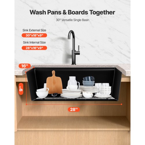30 Inch Kitchen Sink Workstation Undermount Granite Dropin Single Bowl