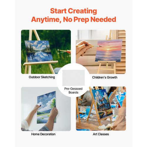 Canvas Boards for Painting 12 x 16 Inch White Canvases for Painting 24