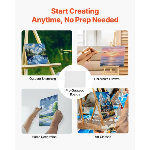 Canvas Boards for Painting 8 x 10 Inch White Canvases for Painting 40 Pack