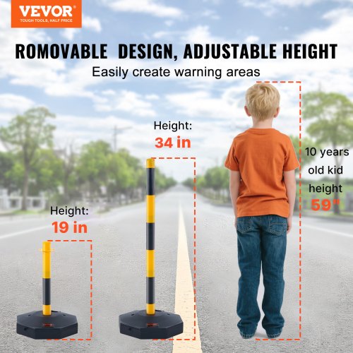 Adjustable Traffic Delineator Post Cones 6 Pack Traffic Safety Delineator