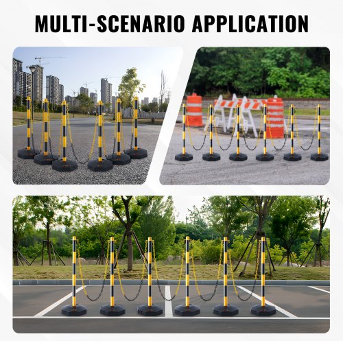 Adjustable Traffic Delineator Post Cones 6 Pack Traffic Safety Delineator