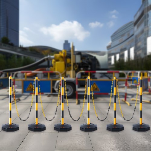 Adjustable Traffic Delineator Post Cones 6 Pack Traffic Safety Delineator