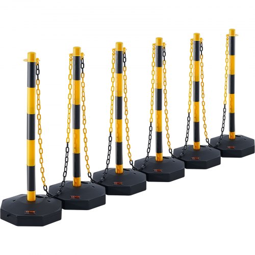 Adjustable Traffic Delineator Post Cones 6 Pack Traffic Safety Delineator