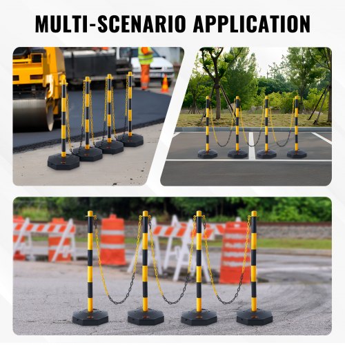 Adjustable Traffic Delineator Post Cones 4 Pack Traffic Safety Delineator